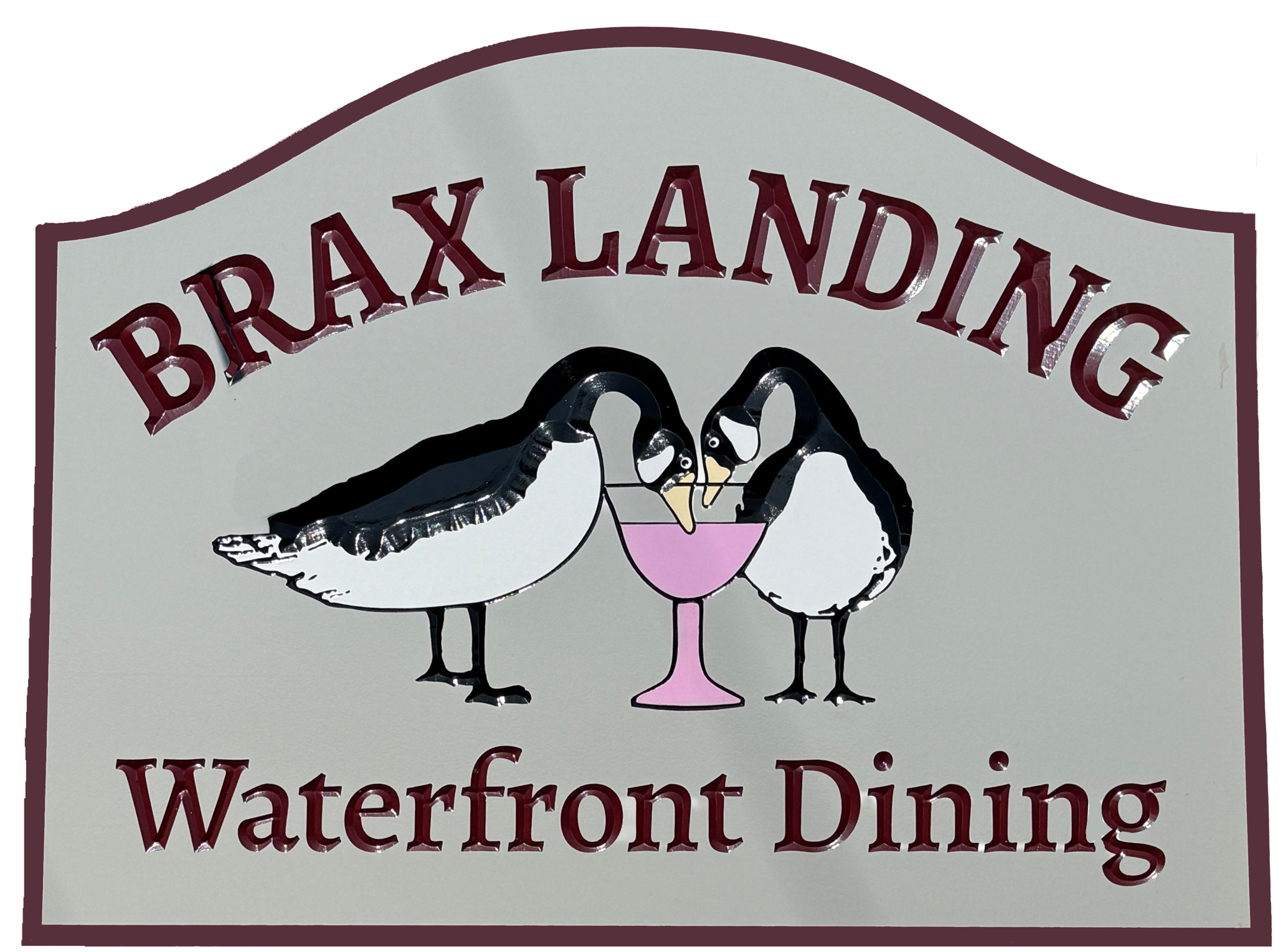 Sign for Brax Landing Waterfront Dining Restaurant